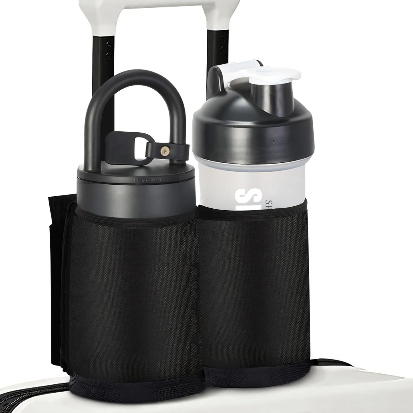Suitcase Beverage Caddy - Black Travel Cup Holder