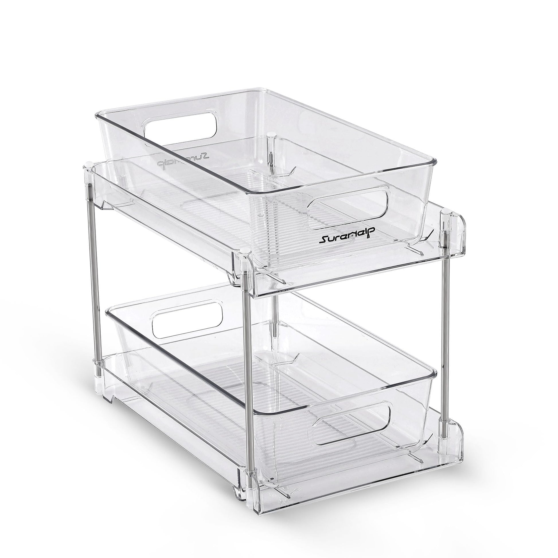 ClearView 2-tier slide-out storage organizer, in use